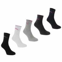 Slazenger Дамски Чорапи 5 Pack Crew Socks Ladies Ярки асортимент Дамски чорапи