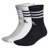 Adidas Cushioned 3 Stripe Crew Sock 3 Pack Juniors  