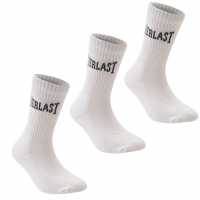 Everlast Мъжки Чорапи С Ластик 3Бр. 3 Pack Crew Socks Childrens White Детски чорапи