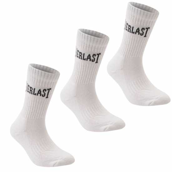 Everlast Мъжки Чорапи С Ластик 3Бр. 3 Pack Crew Socks Junior White Детски чорапи