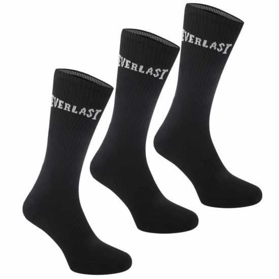 Everlast Мъжки Чорапи С Ластик 3Бр. 3 Pack Crew Socks Черно Дамски чорапи