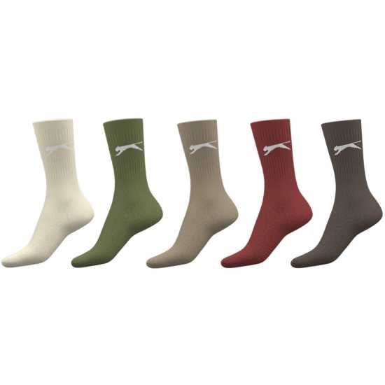 Slazenger Мъжки Чорапи 5 Pack Crew Socks Mens Size 7-11 Цветове 