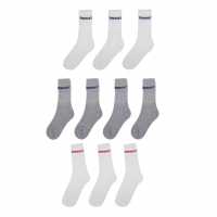 Donnay 10 Pack Crew Socks Children White Детски чорапи