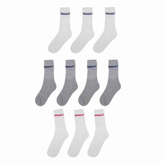 Donnay 10 Pack Crew Socks Children White - Детски чорапи