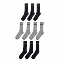Donnay 10 Pack Crew Socks Junior Black Детски чорапи