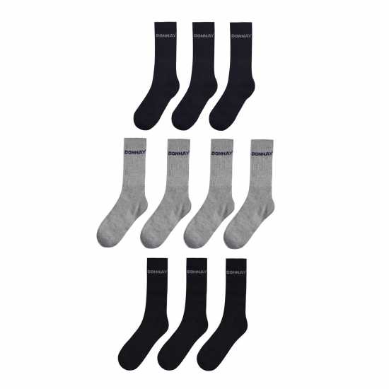 Donnay 10 Pack Crew Socks Junior Черно Детски чорапи