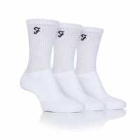 Farah 3Pk Cushi Sock Sn00 White 