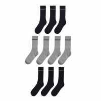 Donnay 10 Pack Crew Socks Plus Size Mens Black Мъжки чорапи