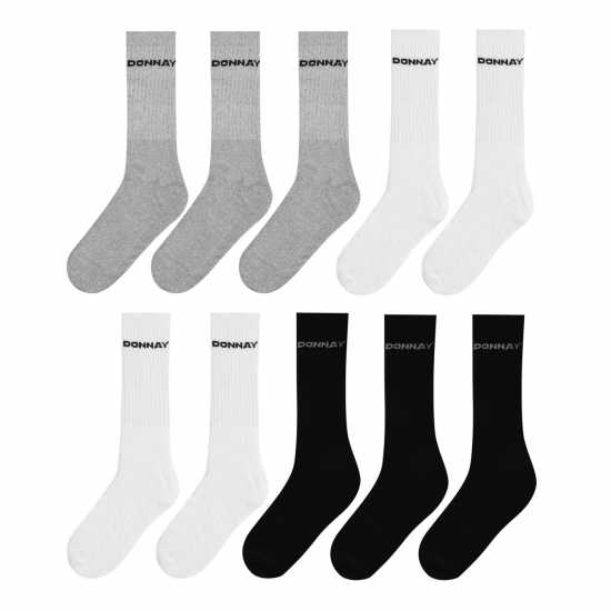 Donnay Crew 10 Pack Sports Socks Mens Multi Asst Мъжки чорапи