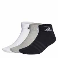 Adidas Thin And Light 3Pk Ankle Socks Ladies Gry/White/Black Дамски чорапи