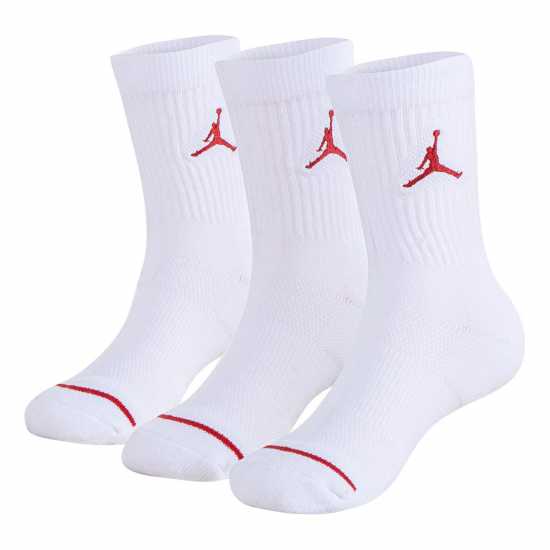Детски чорапи Air Jordan 3 Pack Crew Socks Children's Бяло Air Jordan 3 Pack Crew Socks Children's Бяло Детски чорапи