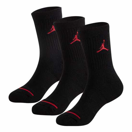 Air Jordan 3 Pack Crew Socks Children's Черно Детски чорапи