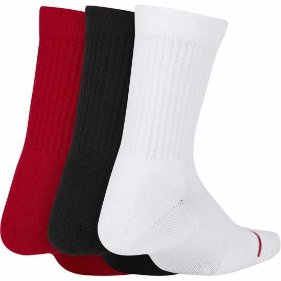 Air Jordan 3 Pack Crew Socks Children's Gym Red Детски чорапи