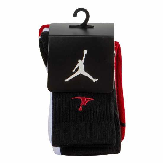 Air Jordan 3 Pack Crew Socks Children's Тренировъчен червен Air Jordan 3 Pack Crew Socks Children's Тренировъчен червен