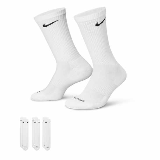 Мъжки чорапи Nike Мъжки Чорапи 3 Pack Crew Socks Mens Бяло/Черно Nike Мъжки Чорапи 3 Pack Crew Socks Mens Бяло/Черно Мъжки чорапи