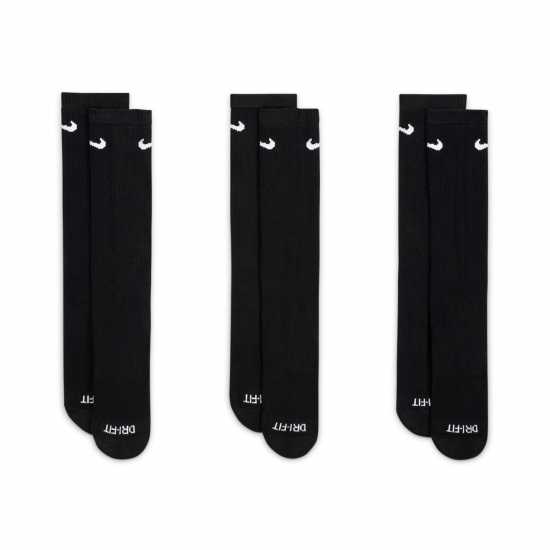 Мъжки чорапи Nike Мъжки Чорапи 3 Pack Crew Socks Mens Черно Nike Мъжки Чорапи 3 Pack Crew Socks Mens Черно Мъжки чорапи