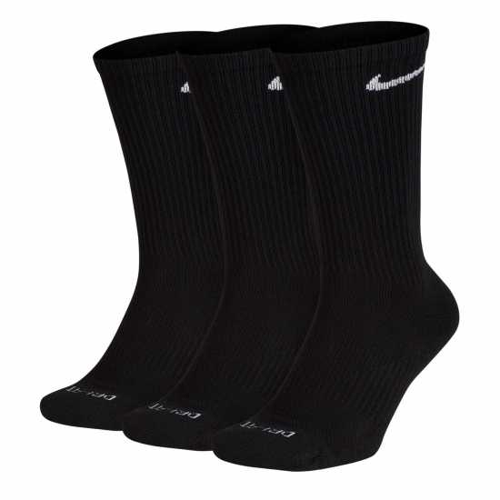 Nike Мъжки Чорапи 3 Pack Crew Socks Mens Black/White 