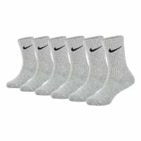 Nike Pack Of Dri-Fit Crew Socks Grey Детски чорапи