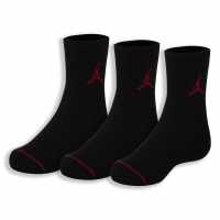Мъжки Чорапи С Ластик 3Бр. Air Jordan 3 Pack Crew Socks Juniors Black Детски чорапи