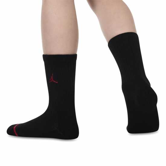 Мъжки Чорапи С Ластик 3Бр. Air Jordan 3 Pack Crew Socks Juniors Тренировъчен червен Детски чорапи