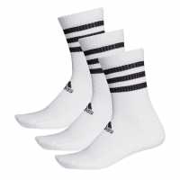 Adidas Мъжки Чорапи 3 Stripe Cushion 3 Pack Crew Socks Mens White Мъжки чорапи