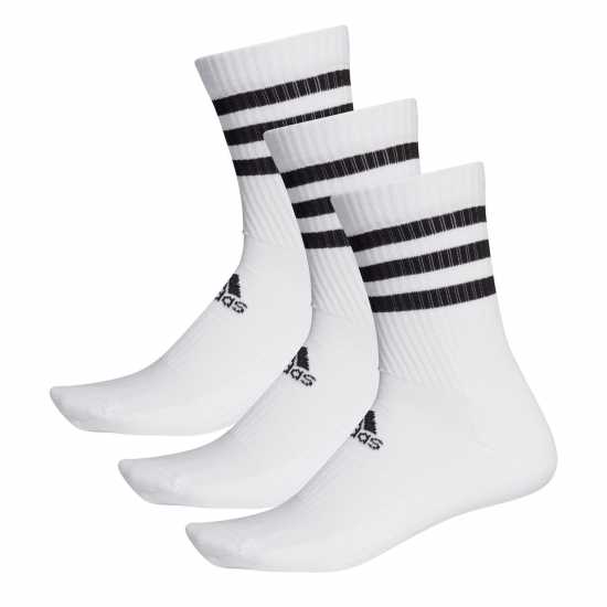 Adidas Мъжки Чорапи 3 Stripe Cushion 3 Pack Crew Socks Mens  - Мъжки чорапи