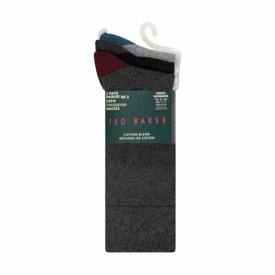 Ted Baker Men's Formal Crew Socks Char/Blk/Gry HT 