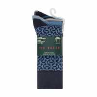 Ted Baker Men's Formal Crew Socks Синя смеска 