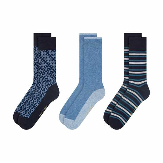 Ted Baker Men's Formal Crew Socks Синя смеска Ted Baker Men's Formal Crew Socks Синя смеска