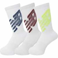 New Balance Logo Crew 3Pk 10 White Мъжки чорапи