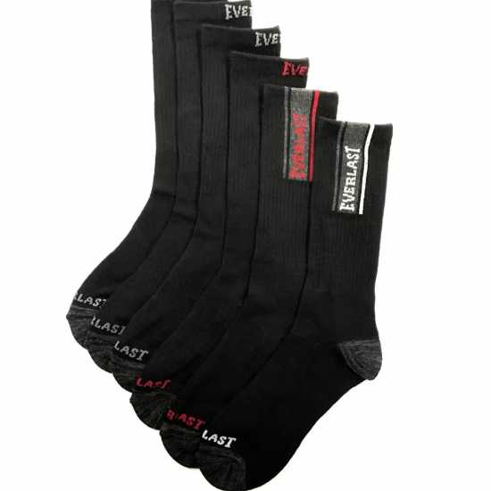 Everlast 6Pk Crew Sock Mens Black Bag - Мъжки чорапи