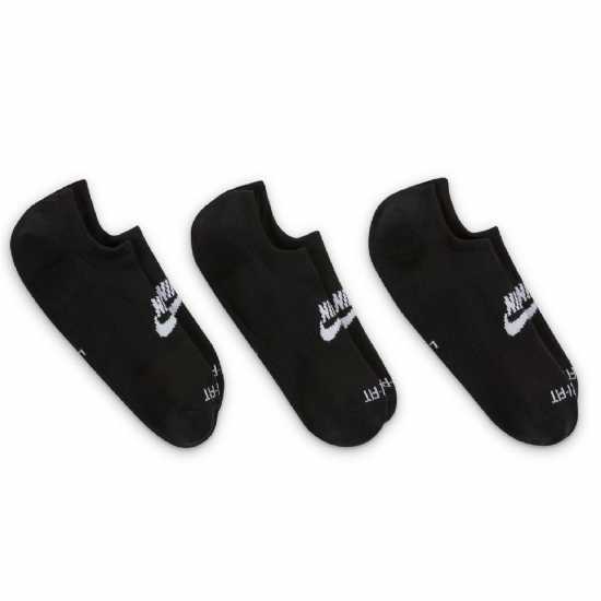 Nike Plus Cushioned  Footie 3Pk Socks Black/White Мъжки чорапи