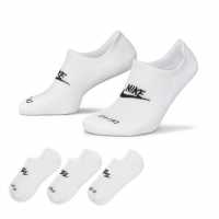 Nike Plus Cushioned  Footie 3Pk Socks White/Black Мъжки чорапи
