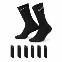 Nike 6 Pack Of Training Crew Socks Black/White 
