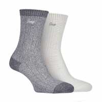 Jeep 2 Pack Super Soft Boot Socks Ladies Slate/Grey Дамски чорапи