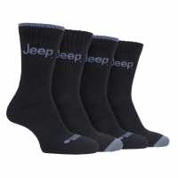 Jeep 4 Pack Performance Boot Socks Mens Black Plain Мъжки чорапи