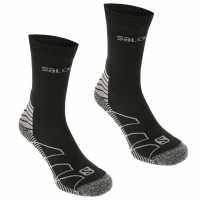 Salomon Lightweight 2 Pack Walking Socks Mens Black/Silver Мъжки чорапи