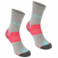 Salomon Midweight 2 Pack Ladies Walking Socks Grey/Pink Дамски чорапи