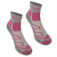 Salomon Merino Low 2 Pack Ladies Walking Socks Grey/Blue Дамски чорапи
