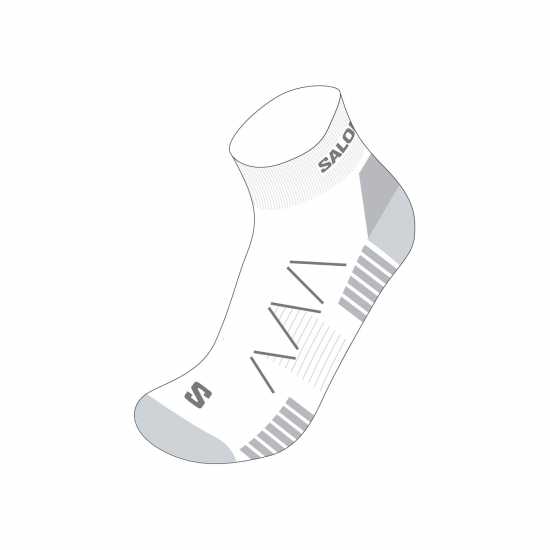 Дамски чорапи Salomon Hornet Quarter 2 Pack Running Socks Womens White/Grey Salomon Hornet Quarter 2 Pack Running Socks Womens White/Grey Дамски чорапи