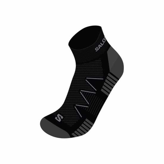 Salomon Hornet Quarter 2 Pack Running Socks Womens Черно/Сиво Дамски чорапи