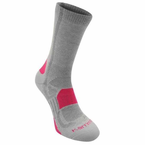 Karrimor 2 Pack Walking Socks  Ladies Ligh Grey Fusch Дамски чорапи