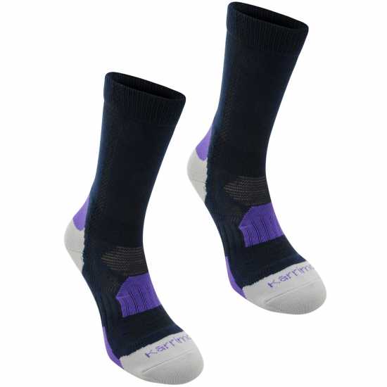 Karrimor 2 Pack Walking Socks  Ladies Navy/Purple Дамски чорапи