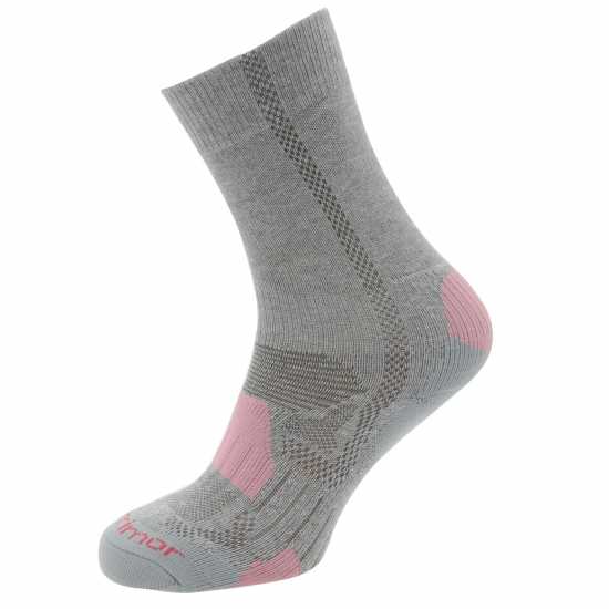 Комплект Детски Туристическич Чорапи Walking Sock 2 Pack Junior Grey/Pink Детски чорапи