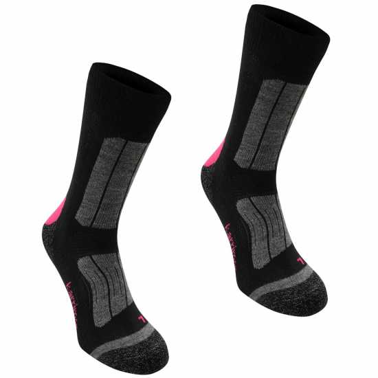 Karrimor 2Pk Trekking Socks Ladies Черно/Фуксия Дамски чорапи