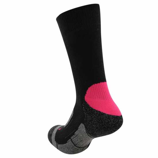 Karrimor 2Pk Trekking Socks Ladies Black/Fucshia Дамски чорапи