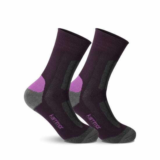 Karrimor 2Pk Trekking Socks Ladies Лилаво Дамски чорапи