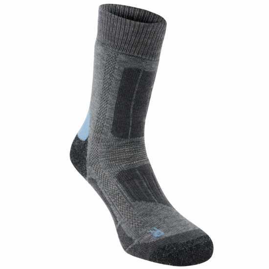 Детски Туристически Чорапи Karrimor 2Pk Trekking Socks Juniors Grey/Sky Детски чорапи