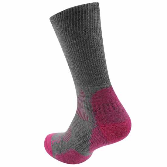 Дамски чорапи Karrimor Merino Fibre Lightweight Walking Socks Ladies Сиво/Фуксия Karrimor Merino Fibre Lightweight Walking Socks Ladies Сиво/Фуксия Дамски чорапи