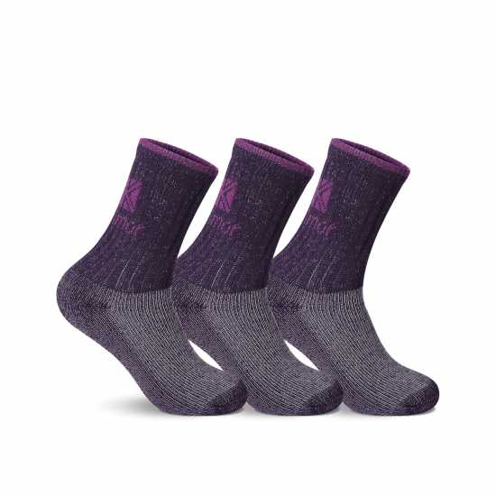 Karrimor Heavyweight Boot Sock 3 Pack Womens Лилаво 